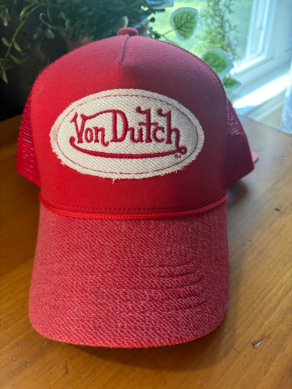 Von Dutch Red Trucker Hat Mesh Snapback Y2K Retro Streetwear Unisex Adjustable